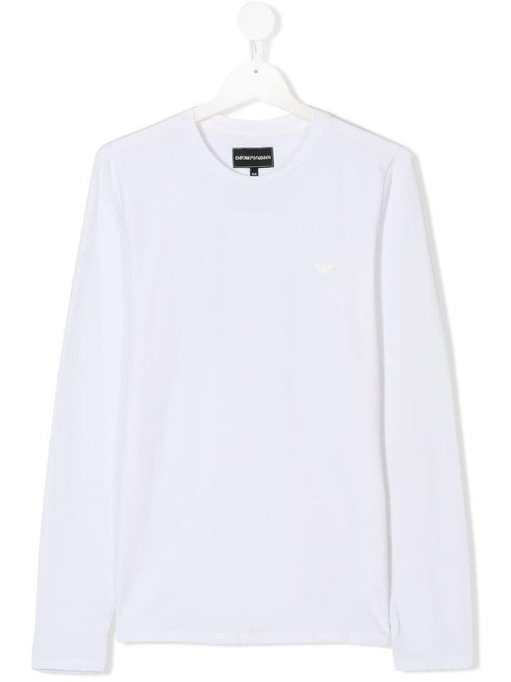 Emporio Armani Kids Teen Logo Sleeved T-shirt - White