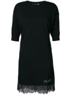 Love Moschino Lace Trim Sweater Dress - Black