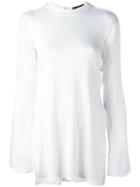 Ellery - Ribbed Flared Sleeve Top - Women - Nylon/spandex/elastane/viscose - 8, White, Nylon/spandex/elastane/viscose