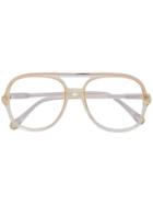 Chloé Eyewear Square Frame Glasses - Yellow & Orange