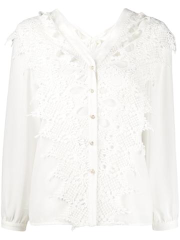 Jovonna Alta Lace Panel Shirt - White