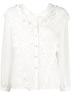 Jovonna Alta Lace Panel Shirt - White