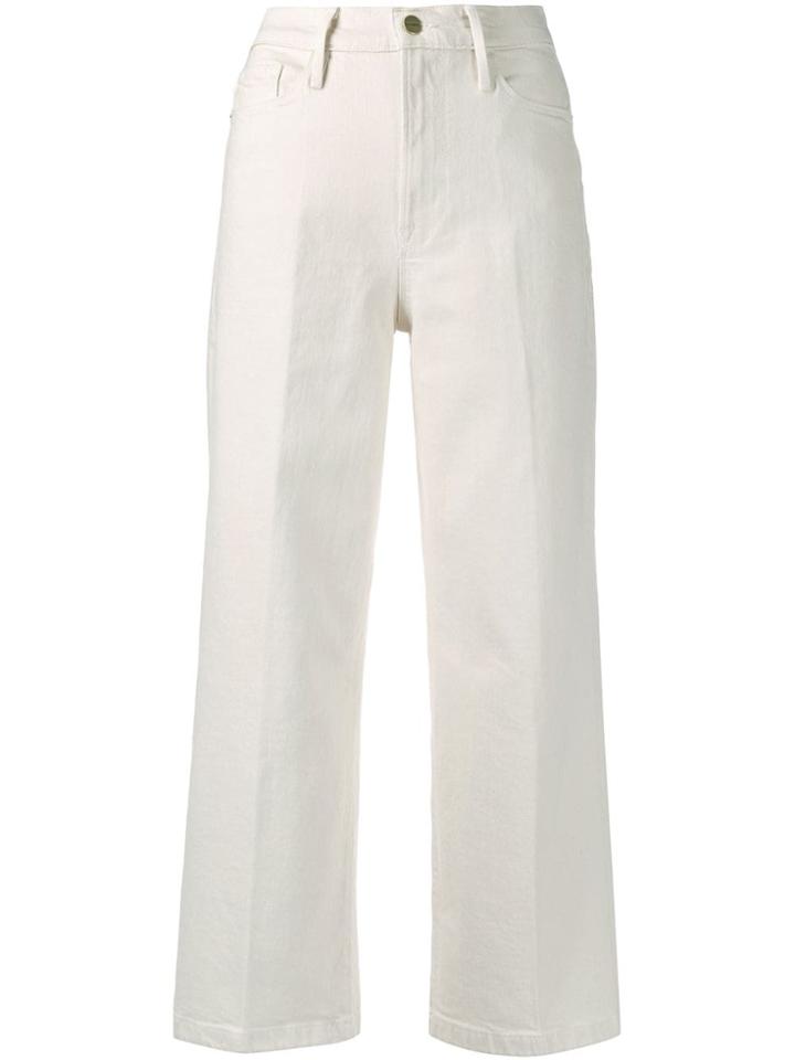Frame Cropped High-rise Jeans - White