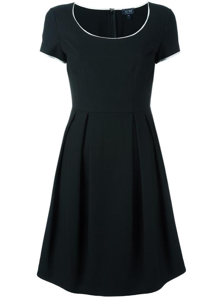 Armani Jeans Contrast Trim Dress, Women's, Size: 44, Black, Polyester/spandex/elastane/viscose