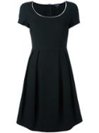 Armani Jeans Contrast Trim Dress, Women's, Size: 44, Black, Polyester/spandex/elastane/viscose