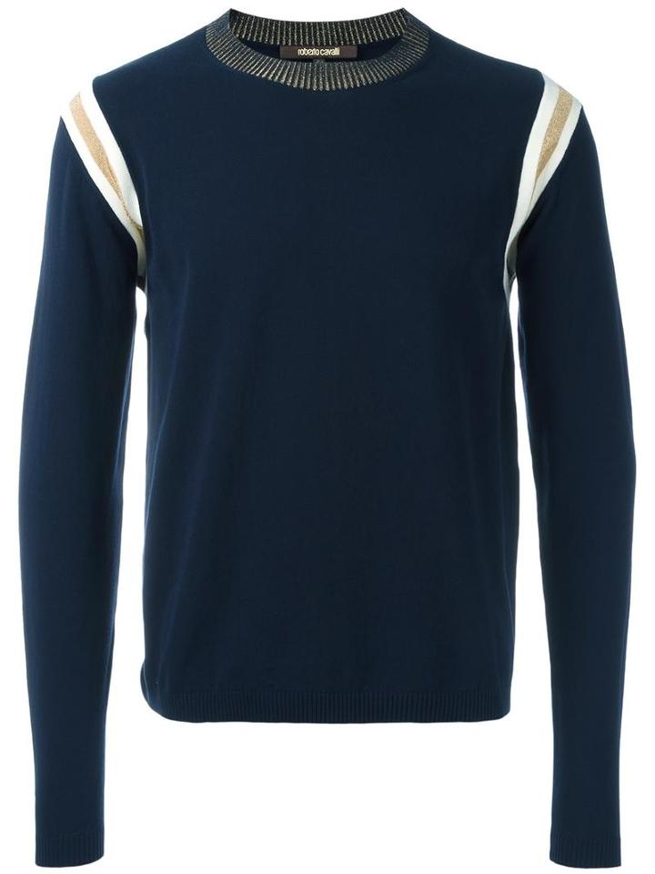 Roberto Cavalli Ribbed Trim Sweatshirt, Men's, Size: Large, Cotton