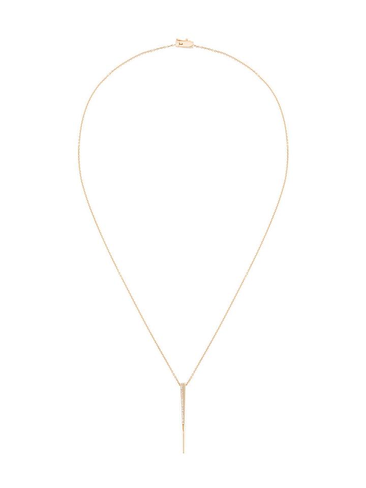 Tejen Fluted Pave Pendant, Women's, Metallic