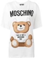 Moschino Teddy Print T-shirt, Women's, Size: Medium, White, Cotton