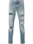 Saint Laurent Distressed Straight-leg Jeans - Blue