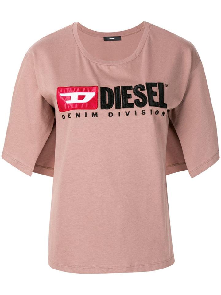 Diesel Logo Split-sleeve T-shirt - Pink