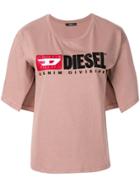 Diesel Logo Split-sleeve T-shirt - Pink