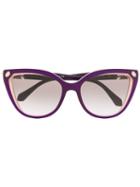 Bulgari Serpenti Enamel Crystal Sunglasses - Purple