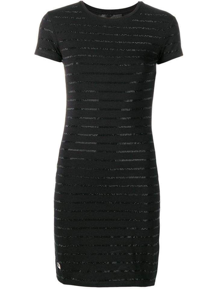 Philipp Plein Crystal Stripe T-shirt Dress - Black