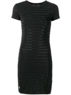 Philipp Plein Crystal Stripe T-shirt Dress - Black
