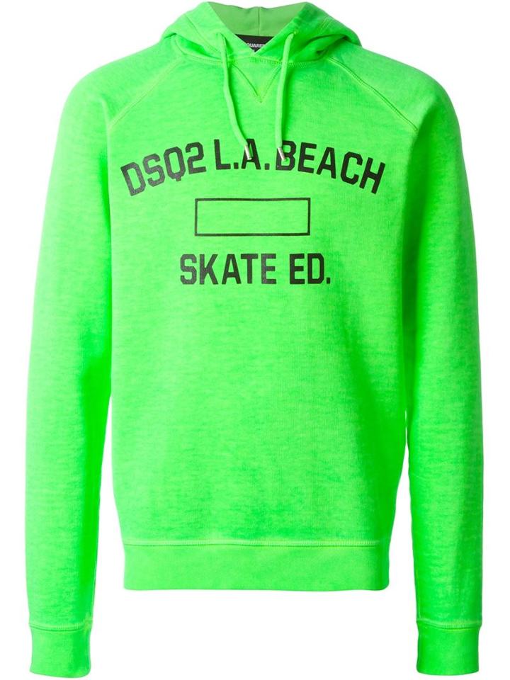 Dsquared2 Logo Hoodie, Men's, Size: S, Green, Cotton