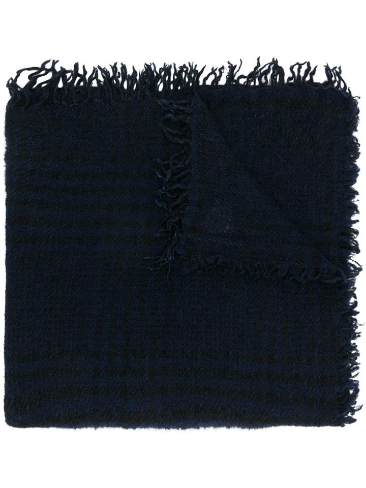 Faliero Sarti Grid Check Scarf - Blue