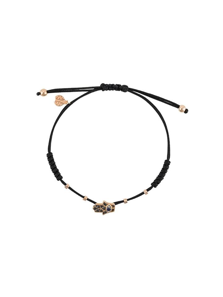 Pippo Perez 18kt Rose Gold Hamsa Friendship Bracelet - Black