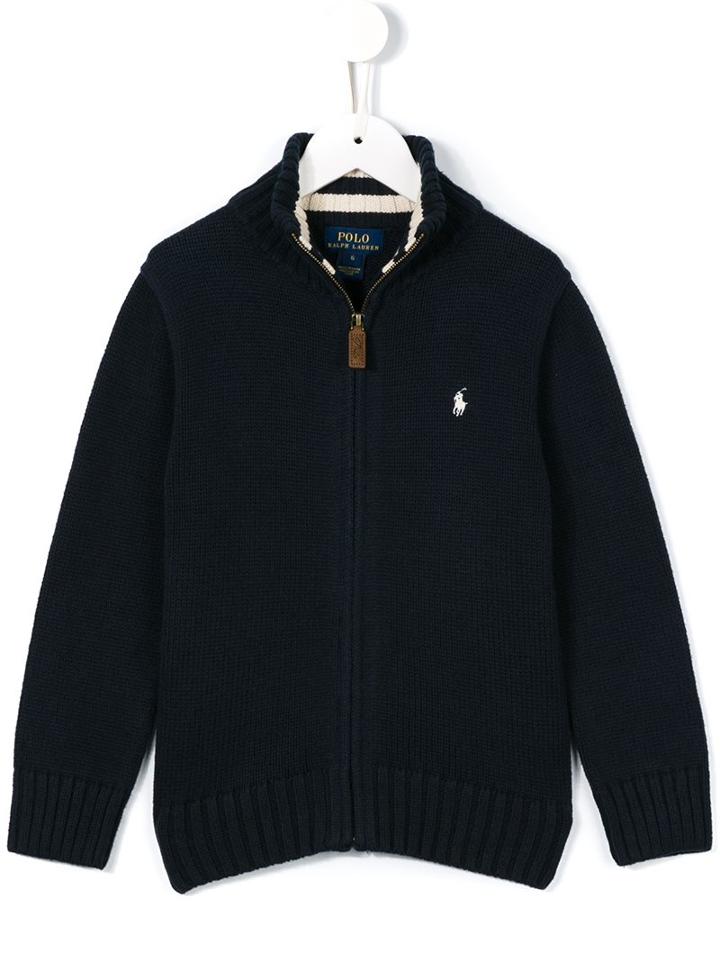 Ralph Lauren Kids Zipped Knit Jacket, Boy's, Size: 11 Yrs, Blue