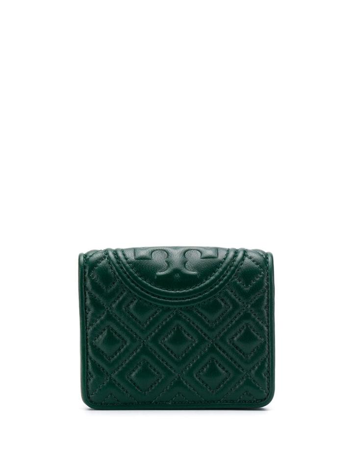Tory Burch Embossed Logo Wallet - Green