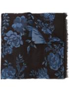 Stella Mccartney Floral Print Scarf, Women's, Black, Modal/silk