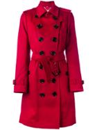 Burberry Sandringham Double Breasted Trench Coat - Red