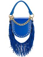 Sacai Studded Fringed Strap Shoulder Bag - Blue