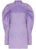 Rotate Puff-sleeve Mini Dress - Purple