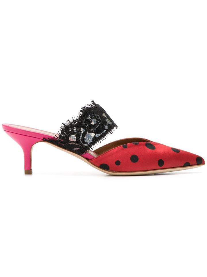 Malone Souliers Maise Ungaro Satin Mules - Red