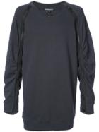 Ann Demeulemeester Ruched Zip Sleeve Sweatshirt - Black