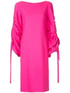 Osman Ruched Sleeve Dress - Pink & Purple