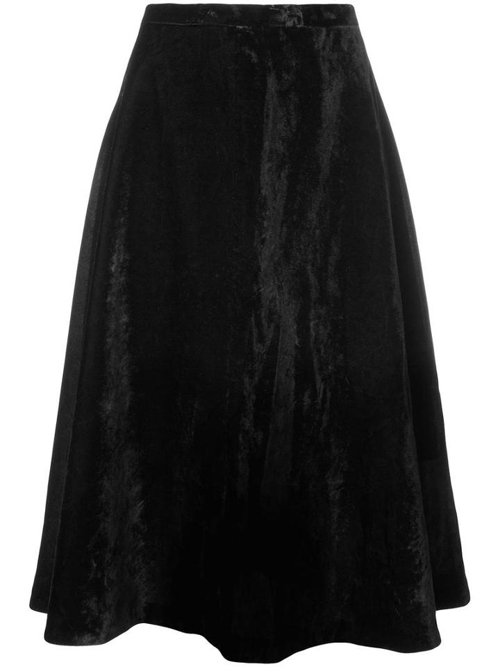 Le Ciel Bleu Velvet Flared Skirt, Women's, Size: 36, Black, Polyester