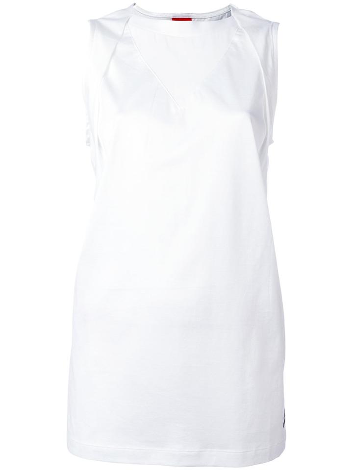 Nike Longline Tank, Women's, Size: Large, White, Cotton/nylon/polyester/spandex/elastane