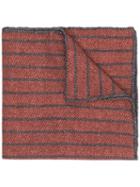 Eleventy Striped Pattern Handkerchief - Brown