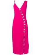 David Koma Oversized Crystal Embellishments Dress - Pink