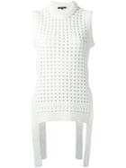 Tibi Open Knit Vest, Women's, Size: Xs, White, Cotton/polyamide