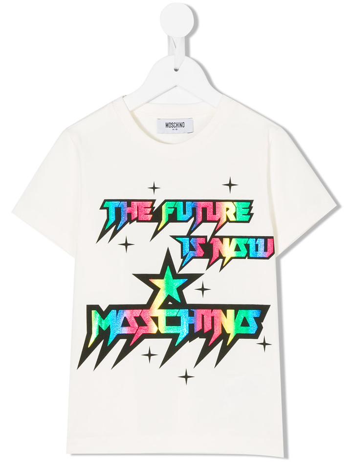 Moschino Kids - The Future Is Now T-shirt - Kids - Cotton/spandex/elastane - 6 Yrs, White