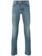 Roberto Cavalli Beaded Trim Slim Fit Jeans, Men's, Size: 31, Blue, Cotton/spandex/elastane