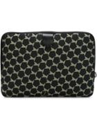 Z Zegna Geometric Pattern Zipped Clutch, Men's, Green, Polyamide