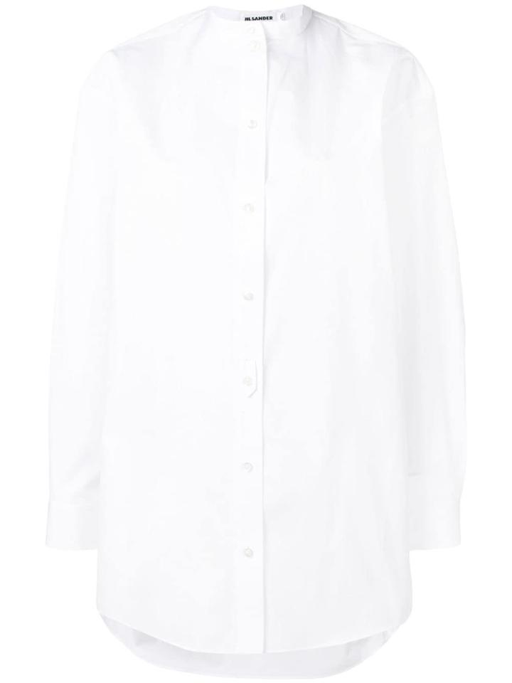 Jil Sander Wednesday Band Collar Shirt - White