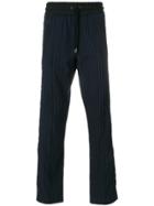 Palm Angels Pinstripe Straight Trousers - Blue