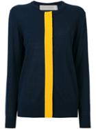 Victoria Victoria Beckham - Contrasting Concealed Placket Cardigan - Women - Polyester/viscose/wool - 10, Blue, Polyester/viscose/wool