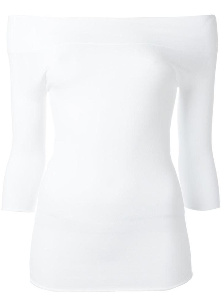 Zanone Off-the-shoulder Top, Women's, Size: 42, White, Viscose/polyamide