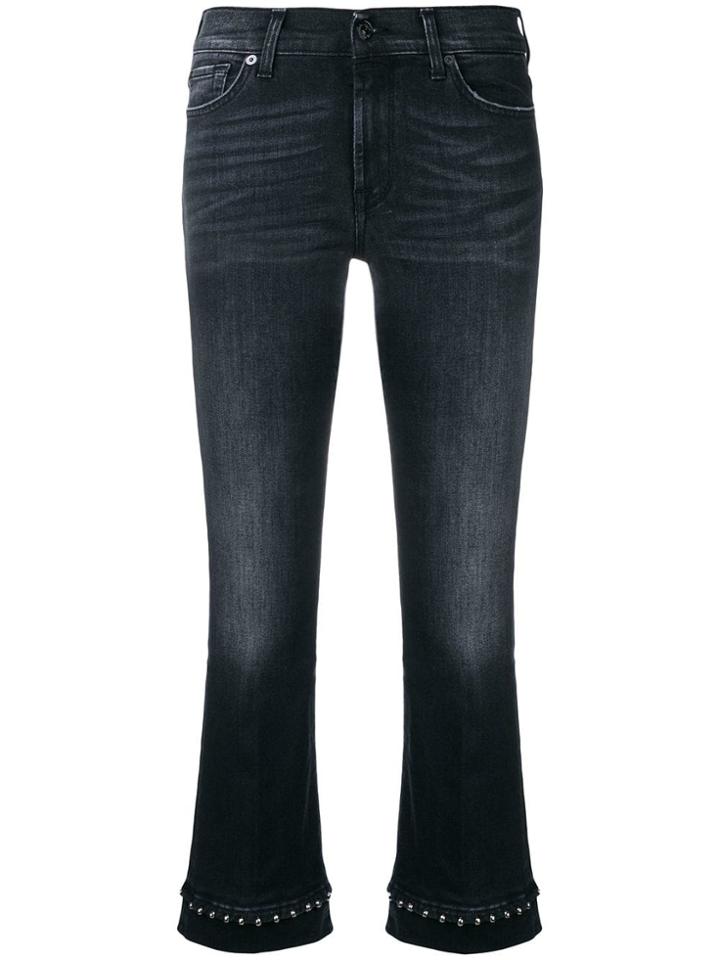 7 For All Mankind Cropped Fitted Jeans - Blue