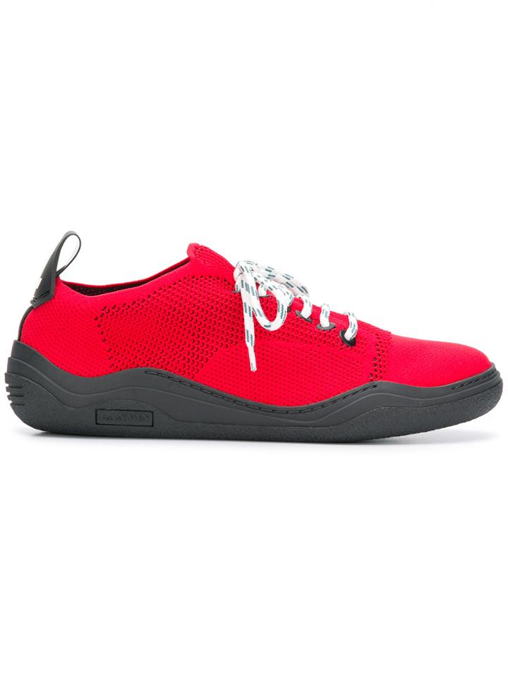 Lanvin Functional Lace Fastened Sneakers - Red