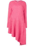 Valentino Asymmetric Long Knitted Dress - Pink & Purple