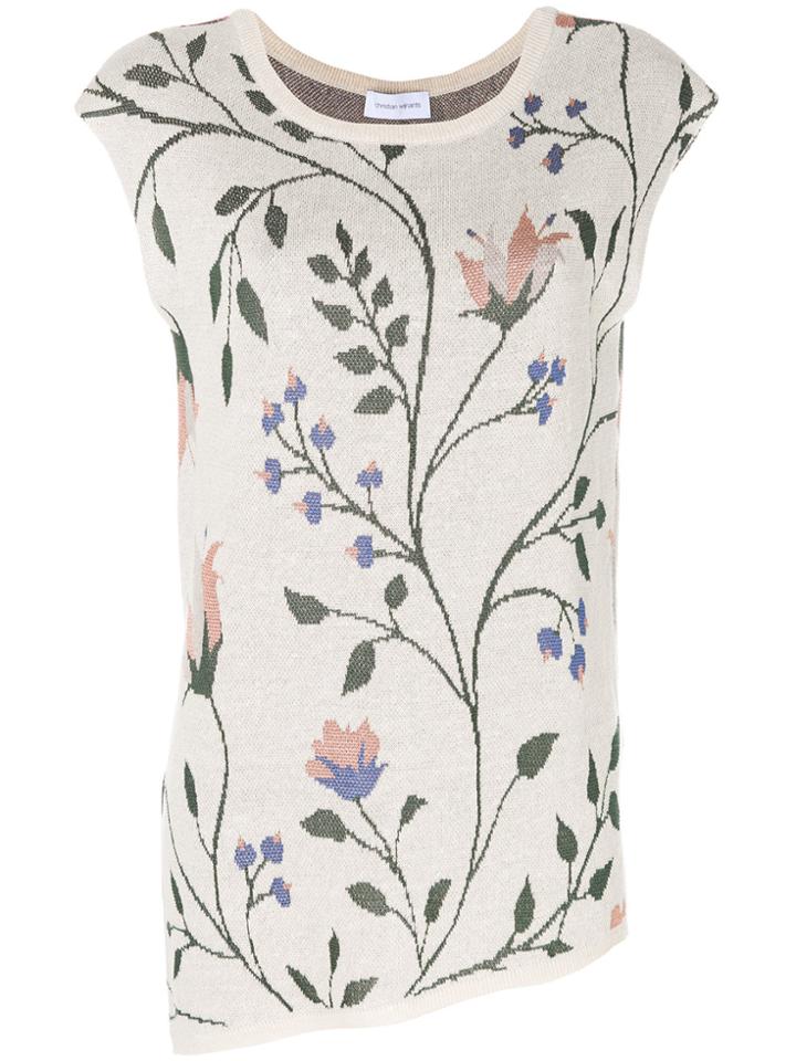 Christian Wijnants Sleeveless Floral Print Knitted Top - Grey