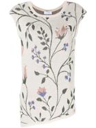 Christian Wijnants Sleeveless Floral Print Knitted Top - Grey
