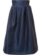 Carolina Herrera High-rise Full Skirt, Women's, Size: 8, Blue, Silk/cotton