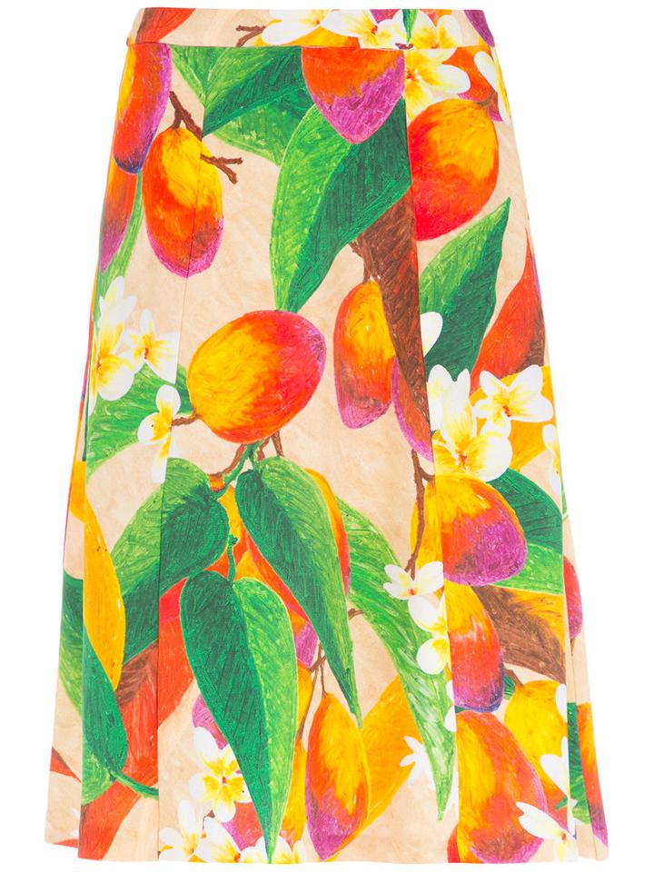 Isolda - Printed Skirt - Women - Silk - 36, Orange, Silk