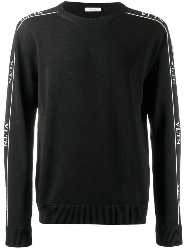 Valentino Vltn Logo Stripe Jumper - Black